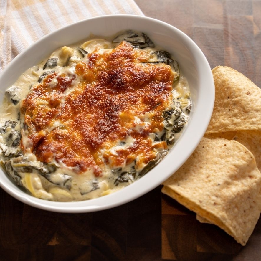 Spinach Artichoke Dip with Tortilla Chips